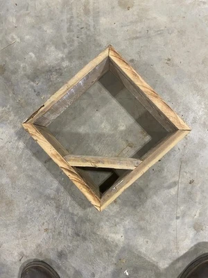 Diamond Shelf Wooden White Oak Shadow Box Wall Shelf Display Shelf - Image 1 of 3