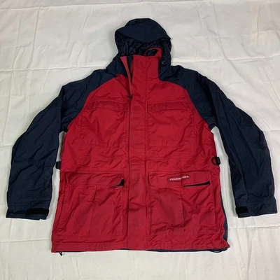 Cabelas Jacket Mens L DryPlus Tourney Trail Red Black Waterproof Windbreaker - Image 1 of 4
