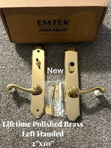 Emtek 1681RLLHUS3 Lifetime Polished Brass Concord Left Lever Keyed New Old Stock - Picture 1 of 6