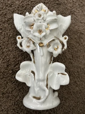 Керамическая французская белая цветочная ваза - Изображение 1 из 4