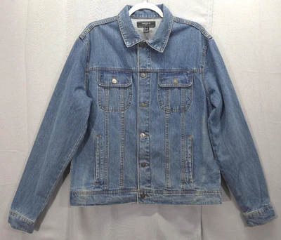 Chaqueta Denim Forever 21 Hombres L Lentejuelas Pintadas a Mano Muñeca Mexicana Arte Único Foto 1 de 4