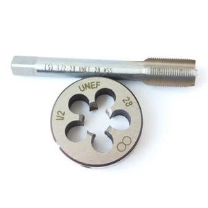 Juego de grifos y troqueles UNEF de 1/2"-28 grifo de rosca HSS con troquel de roscado redondo para mano derecha - Imagen 1 de 2