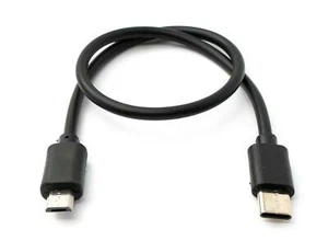 USB 3.1 Cable 30 cm Type C Plug to 2.0 Micro B Plug Adapter Short in Black - Picture 1 of 4