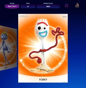 Topps Disney Collect 2020 Orange Tier 6 Series 2 Forky Award - Imagen 1 de 2