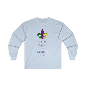 Keep Calm and Mardi Gras Unisex Ultra Cotton Long Sleeve Tee - Picture 1 of 5