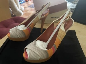 Missoni Tessuto Sandals Slingback Platform Size 38 Brand New In Box!!! - Picture 1 of 10