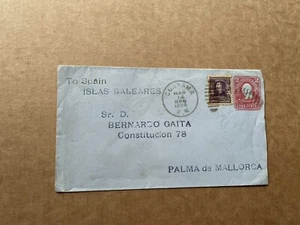 Puerto Rico 1904 Uprated Stationery to Spain (23-P6) +Guayama to Palma Island - Picture 1 of 2