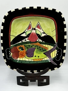 Cute SWAK Lynda Corneille Clancy Cat 10.25" Square Wall Plate - Picture 1 of 9