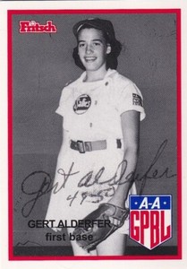 AAGPBL Gert Alderfer SIGNED CARD A League Of Their Own AUTOGRAPHED