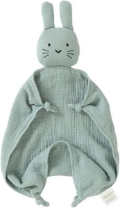 Organic Cotton Bunny Loveys for Babies,Newborn Baby Lovey Baby, Bunny-green - Picture 1 of 7