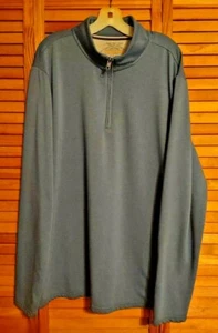 WEATHERPROFF VINTAGE MEN’S PULLOVER SWEATSHIRT XXL BLUE SOLID ¼ ZIP LONG SLEEVES - Picture 1 of 3