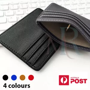 Men Women PU Leather Credit Card Holder RFID Blocking Slim Wallet Money Purse - Picture 1 of 12