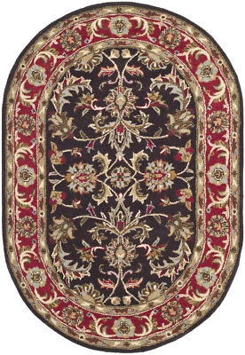 Safavieh Heritage CHOCOLATE / RED 4'-6" X 6'-6" Oval Area Rug - HG951A-5OV - Image 1 of 3