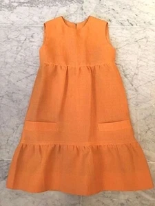 JEAN PATOU VINTAGE ORANGE BABY DOLL DRESS - EXCELLENT CONDITION - RARE!!! - Picture 1 of 11
