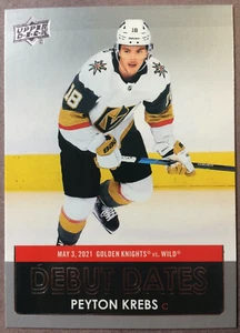 2021-22 Upper Deck Debut Dates #DD-14 Peyton Kerbs Vegas Golden Knights - Picture 1 of 1