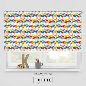 105- Watercolour Fish Multi Colour Roller Blind - various sizes, blackout FREE - Picture 1 of 4