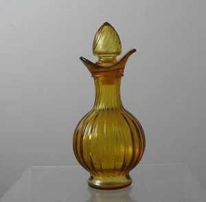 Cubierta de tapón vintage Avon ámbar decantador de vidrio amarillo a juego aproximadamente 6 3/4" G12 - Imagen 1 de 11