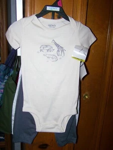 Carter's 3 Piece Romper & Sweatpants Set for Toddler Boy; 18 Months; NWT - Picture 1 of 6