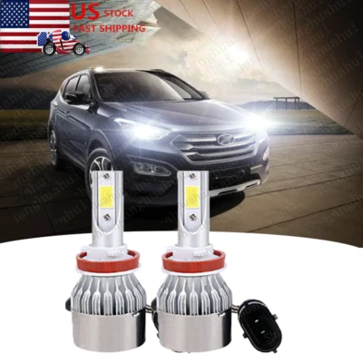 Bombilla de faro LED H11 2 piezas haz bajo 6000K blanco para HYUNDAI Santa Fe 2013-2016 Foto 1 de 4