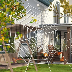 10FT Spiderweb Halloween Props Huge Spider Web Outdoor Indoor Decorations - Picture 1 of 8