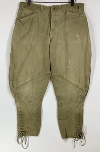 Vintage U.S. Military Army WW1 Era Tan Canvas Doughboy Pants Breeches W32 - Picture 1 of 10