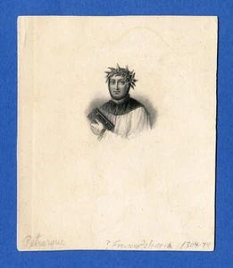 American Bank Note Company - 'Francesco Petrarca' Vignette Proof on Card 1800s - Picture 1 of 4