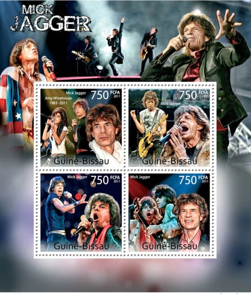 Guinea 2011 MNH - Mick Jagger - Timbres - Mick Jagger. Y&T 4125-4128 MNH** G107 Foto 1 de 1
