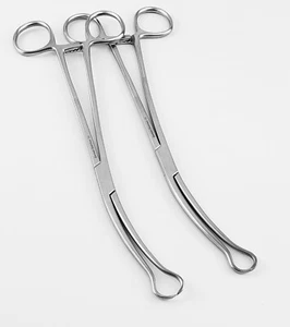 2 Skene Uterine Tenaculum Forceps 9.1/2" Curved On Side German Stainless Steel  - Picture 1 of 6