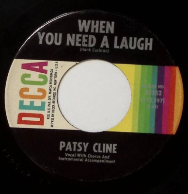 PATSY CLINE I'LL SAIL MY SHIP ALONE/WHEN YOU NEED A LAUGH DECCA VINYL 45 55-86 - Image 1 of 3