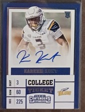 2017 Panini Contenders Draft Picks College Ticket Kareem Hunt Rookie Auto RC