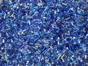 Mezcla de cuentas semilla/bola 100 g Asst Blues joyería hágalo usted mismo joyería moda - Imagen 1 de 2