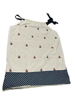 Vestido Lilly Wolly Doodle Meninas Veleiros Listras Azuis Algodão; EUA; Meninas Tamanho 4 - Imagem 1 de 4