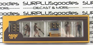 2024 Mini-GT Metal Diorama Figures: Set of (7) pcs UPS Driver & Workers #MGTAC30 - Picture 1 of 7