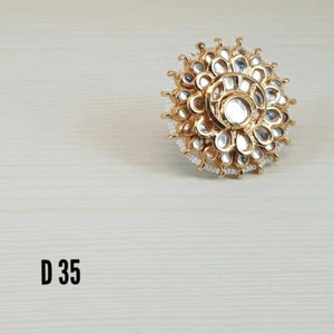 Indian Kundan Latest Traditional Ethnic Ring Bollywood Beautiful Punjabi - Picture 1 of 2