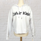 Calvin Kline Logo White Cropped Pull Over Hoodie  | Unisex | Small | NWT