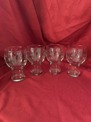 Juego de 4 vasos de cerveza transparentes vintage grabados en barco cortapelos náuticos 12 onzas usados en excelente estado Foto 1 de 4