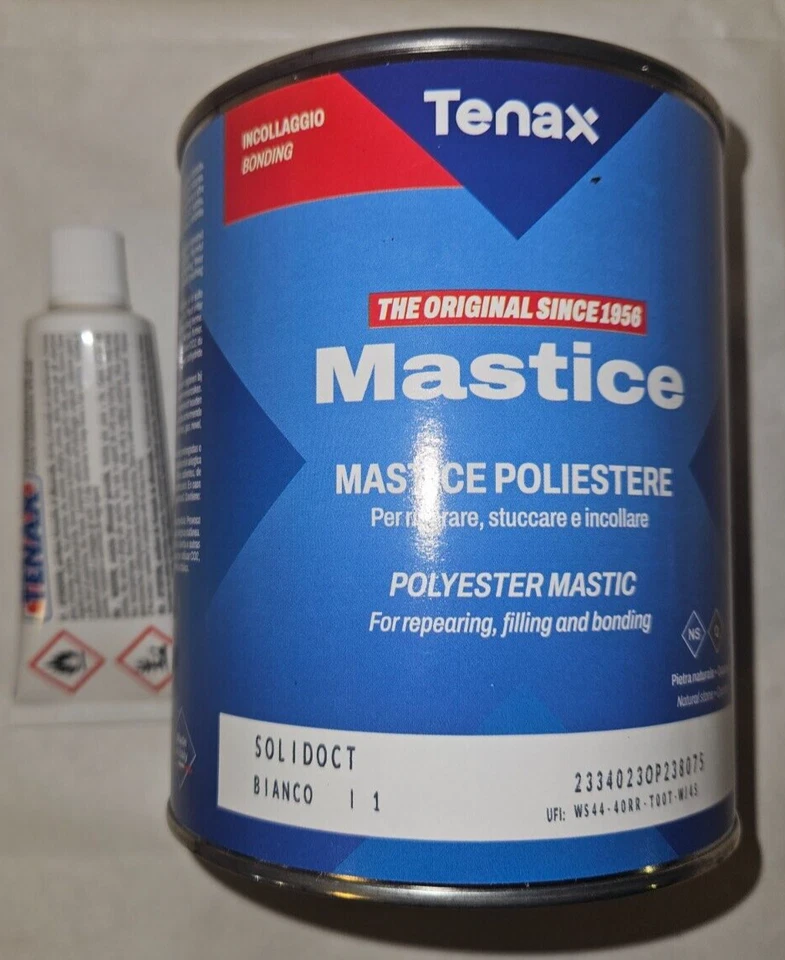 Tenax Marble Repair Kit W- Stone Granite Glue and Filling 1 Ltr - Colour White