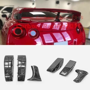 For Nissan GTR R35 Rear Spoiler Raise Lifter Block Stents Forged Carbon Look - Picture 1 of 17