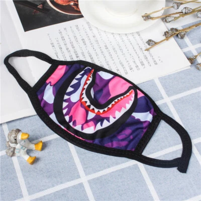 Máscaras de tela de algodón de moda boca de tiburón media cara cubierta bucal colección camuflaje Foto 1 de 4