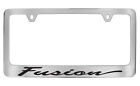 Ford Fusion Script Chrome Plated Brass Metal License Plate Frame Holder