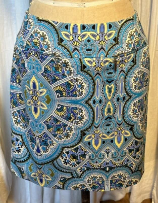 Falda recta de algodón con patrón de medallón East 5th para mujer talla 6 P usada  Foto 1 de 4