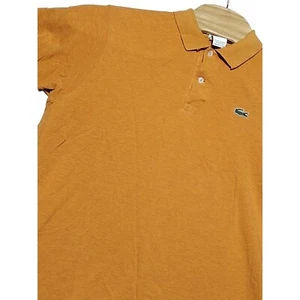 Lacoste Golf Polo Short Sleeve Cotton Size L=6 Orange Knit - Picture 1 of 7