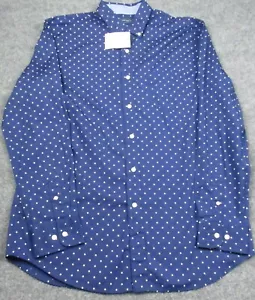 Crown and Ivy Hemd Herren mittelblau weiß gepunktet Classic Fit Motion Flex - Bild 1 von 15