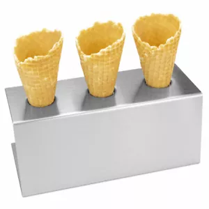 Eiswaffelhalter 3 Eistüten Edelstahl Eiswaffelständer Eistütenhalter Eiswaffel - Bild 1 von 2