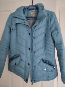 LADIES LIGHT BLUE THICK PADDED WARM NEXT JACKET SIZE 10 FLEECE POCKETS - Picture 1 of 6