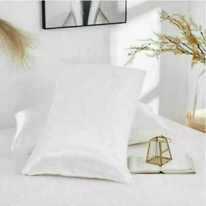 1-2Pcs 100% Pure Silky Fiber Pillowcase Bed Pillow Case for Hair and Skin Comfy - Picture 1 of 18