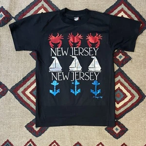 Vintage 80s New Jersey Souvenir Tourist T-Shirt Adult Medium Single Stitch Crew - Picture 1 of 10
