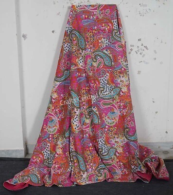 Edredón Boho Hecho a Mano Kantha Edredón Verano Manta Costura Patrón Playa Tiro Foto 1 de 4