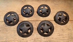 Six (6) Cast Iron Circle Texas Lone Star Drawer Pulls 2 1/2"wide Six (6) 10315 - Picture 1 of 24