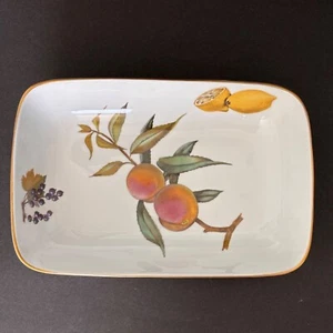 Royal Worcester Rectangular Baker Gold Trim Evesham 10" Tray Excellant - Picture 1 of 8